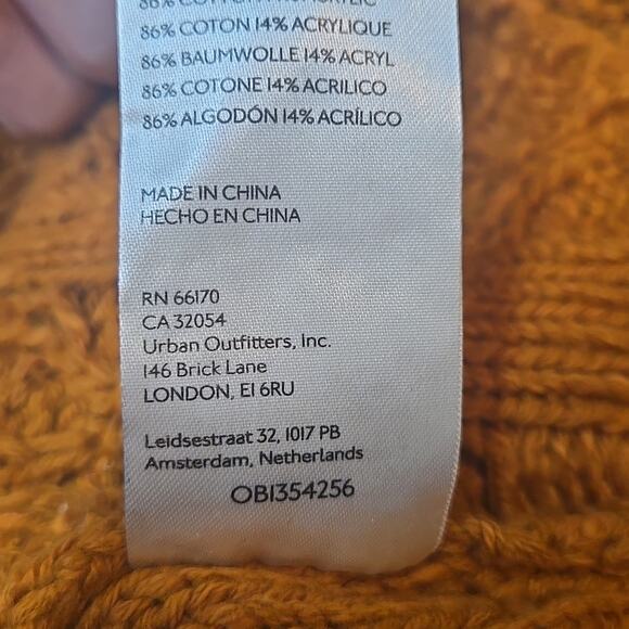 Free People Montana Cable Cardigan Pumpkin Orange Size XS - Picture 7 of 7